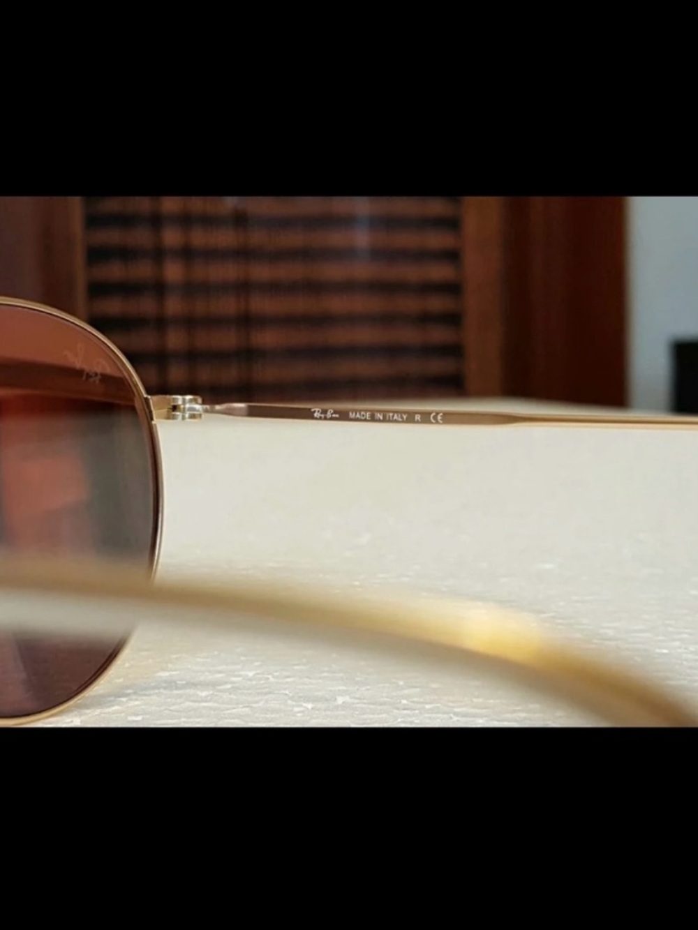 Ray-Ban Round Metal Sunglasses in Gold with Pink Gradient Lenses - Picture 6 of 6